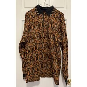 Vintage Bachrach Polo Shirt Mens M- Multicolor Loud Abstract Coogi Style Golf